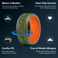 thumbnail image 5 of King Will Men's Silicone Wedding Bands, 8mm Comfort Fit with Unique Mountain Peak Design, Rubber Engagement Rings for Daily Wear 3Pack Size 7 (Black & Blue + Black & White + Olive Green & Orange), 5 of 7
