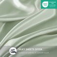 thumbnail image 5 of Regency Heights Satin Sheet Set, Cal King Bed Sheets with Pillowcases, 6-Piece Luxury Silky Sheet Set, Sage, Gifts for Women, 5 of 12