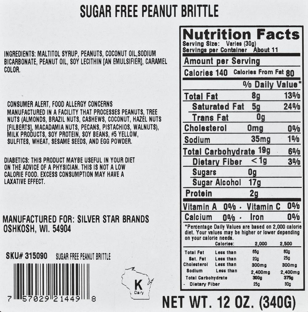Sugar Free Peanut Brittle Tin 12 Oz Walmart Com Walmart Com