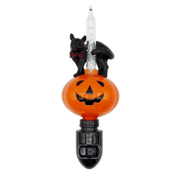 Creative Hobbies Durable Halloween Pumpkin Jack O' Lantern and Black Cat Night Light
