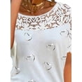 thumbnail image 3 of Orqqct Women Love Heart Print Solid T-shirt Baggy Casual Tunic Top, 3 of 4