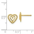 thumbnail image 3 of Real 14kt Yellow Gold Heart Earrings; for Adults and Teens; for Women and Men, 3 of 3