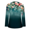 thumbnail image 4 of Jsaierl Womens Tops Plus Size Hide Belly Shirts Fall Pleated Button V Neck T-Shirt Causal Empire Waist A-Line Floral Tunic Tops, 4 of 5