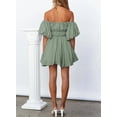 thumbnail image 6 of HOTAPEI Womens Dresses 2023 Summer Dresses Off Shoulder Lantern Sleeve Mini Dress Elastic Waist A-Line Dresses, 6 of 6