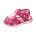 thumbnail image 2 of ROLKFUK Toddler Girls Boys Sandals, Lightwight Closed Toe Soft Sole Non Slip Summes Shoes Hot Pink Size 24, 2 of 9