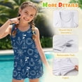 thumbnail image 6 of Xoenoiee Compass Rudder Lighthouse Print 2 Piece Tankini Swimsuits for Girls Seashell Boat Fish Athletic Bathing Suits with Pockets, Round Neck Swim Tank Top and Boy Shorts, 6-7 Years, 6 of 7