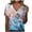 Light Blue, variant on Lolmot Womens Plus Size Tops Fashion Casual Top Printing Button V-Neck Loose Split Short-Sleeved T-Shirt Blouse