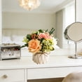 thumbnail image 6 of Hometravel Artificial Rose Bouquet, Silk Flowers Arrangement in Small Ceramic Vase, Realistic Fake Flower Decoration for Table, Home, Office, Dining Room, and Wedding Decor, 6 of 6