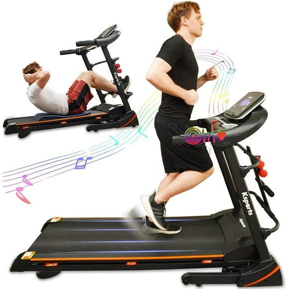 Ksports Foldable 16.5 Inch Cardio Fitness Portable Treadmill, Black