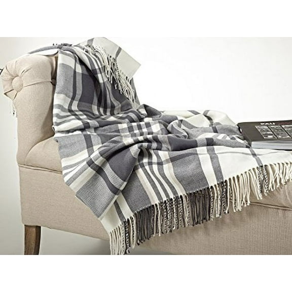 Plaid Design Throw Blanket in Soft Hues