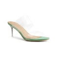 thumbnail image 1 of BLISSFUL STEP Sandales à Talons Aiguilles Transparentes pour Femmes à Bout Ouvert à Enfiler Vert 8, 1 of 7