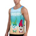 thumbnail image 2 of Gukieu Hello Summer Gnome 1 Print Men's Quick Dry Fitness Vest, Round Neck Sleeveless Fitness Bodybuilding Top-4X-Large, 2 of 7