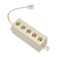 thumbnail image 5 of Chenyang CY 5 Way Outlet 6P4C RJ11 RJ12 TelePhone Phone Modular Jack Line Splitter Adapter Beige 1-in-5-out Adapter, 5 of 7