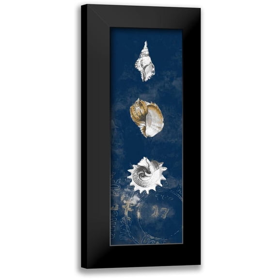 Loreth, Lanie 7x14 Black Modern Framed Museum Art Print Titled - Coastal Shells Panel II