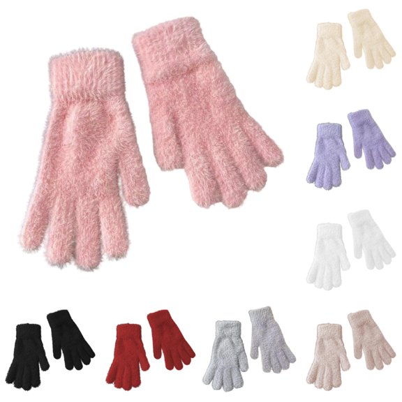 SUXIAN Warm Gloves Thermal Knitted Touchscreen Winter Riding Mittens Outdoor Sports Cycling Running Cold Weather Cold Weather Gloves Pink One Size