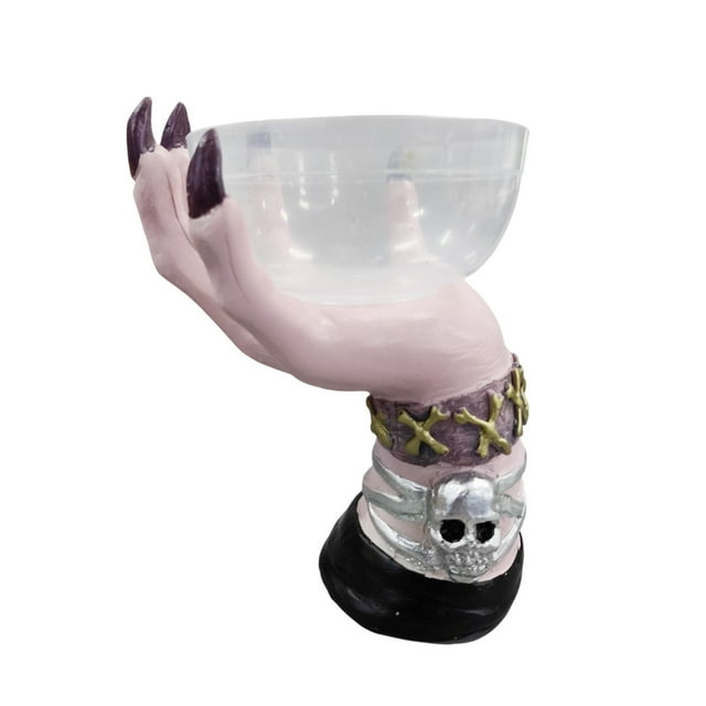 Uklsqma Support de Bol à Collation Main de Sorcière en Résine d'Halloween / Plat à Bonbons Effrayant / Décor en Résine Robuste / Service à Friandises Multifonction / Centre de Table de Fête d'Halloween / Décoration Saisonnière Unique