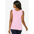 thumbnail image 2 of Jessica London Women's Plus Size Stretch Cotton Horseshoe Neck Tank, 2 of 5