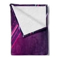 thumbnail image 2 of Eggplant Soft Flannel Fleece Throw Blanket, Abstract Purple Parallel Lines in a Violet Environment with Circles, Cozy Plush for Indoor and Outdoor Use, 50" x 60", Violet Pink, by Ambesonne, 2 of 5