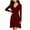 Wine, variant on yillto Womens Sweaters Dress V Neck High Waist Long Sleeve Ribbed Knit Midi Dresses for Fall Winter