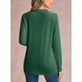 thumbnail image 5 of JYLFC Women Long Sleeve Tops with Button 2025 Fall Dressy Casual Henley Shirts Trendy Blouses Green XL, 5 of 6