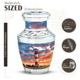 thumbnail image 2 of JAGASY Lighthouse Funeral Urn for Husband - Yellow Susnset Clouds Decorative Urns for Human Ashes Keepsake - Orange Small Urn for Ashes for Women - Handmade Cremation Urns for Wife - (3 Inch), 2 of 7