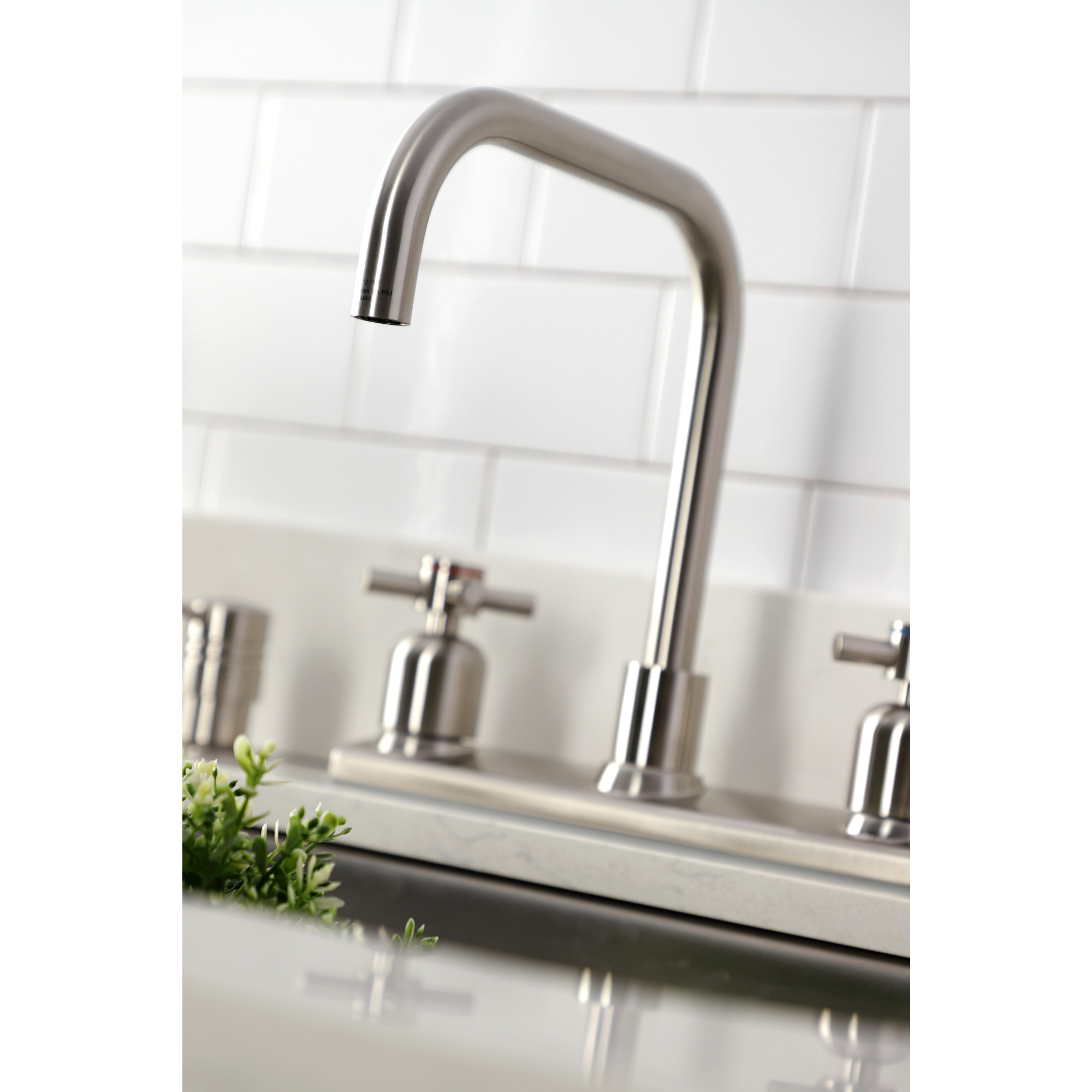 Kingston FB2148DX Concord Two-Handle 2-Hole 8" Centerset Kitchen Faucet in Brushed Nickel