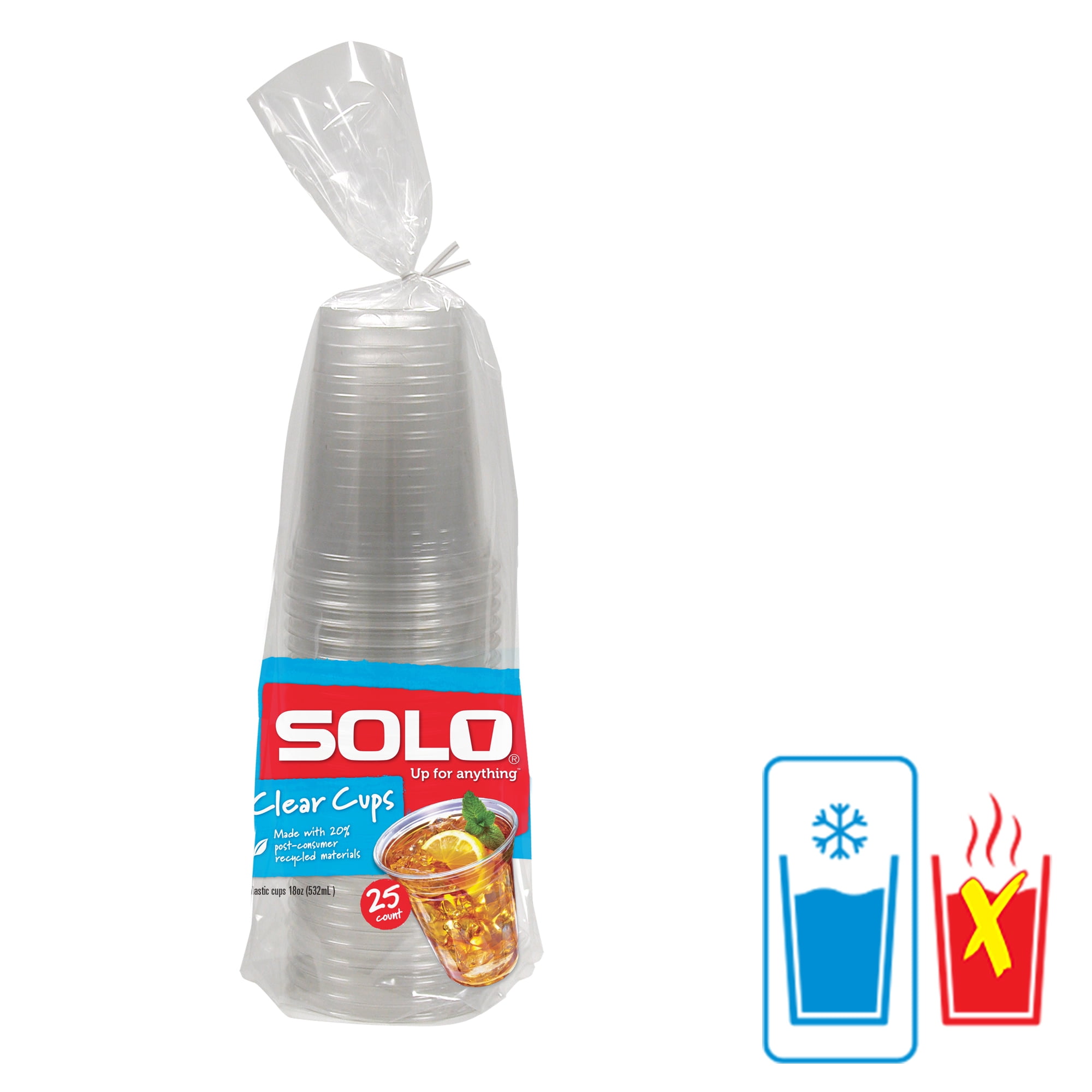 Solo Jazz Disposable Plastic Cups, Printed, 18 oz. 28 Count