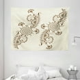 thumbnail image 1 of Henna Tapestry, Abstract Floral Elements South Asian Mehndi Style Oriental Design Soft Color Scheme, Wall Hanging for Bedroom Living Room Dorm Decor, 80W X 60L Inches, Cream Brown, by Ambesonne, 1 of 2