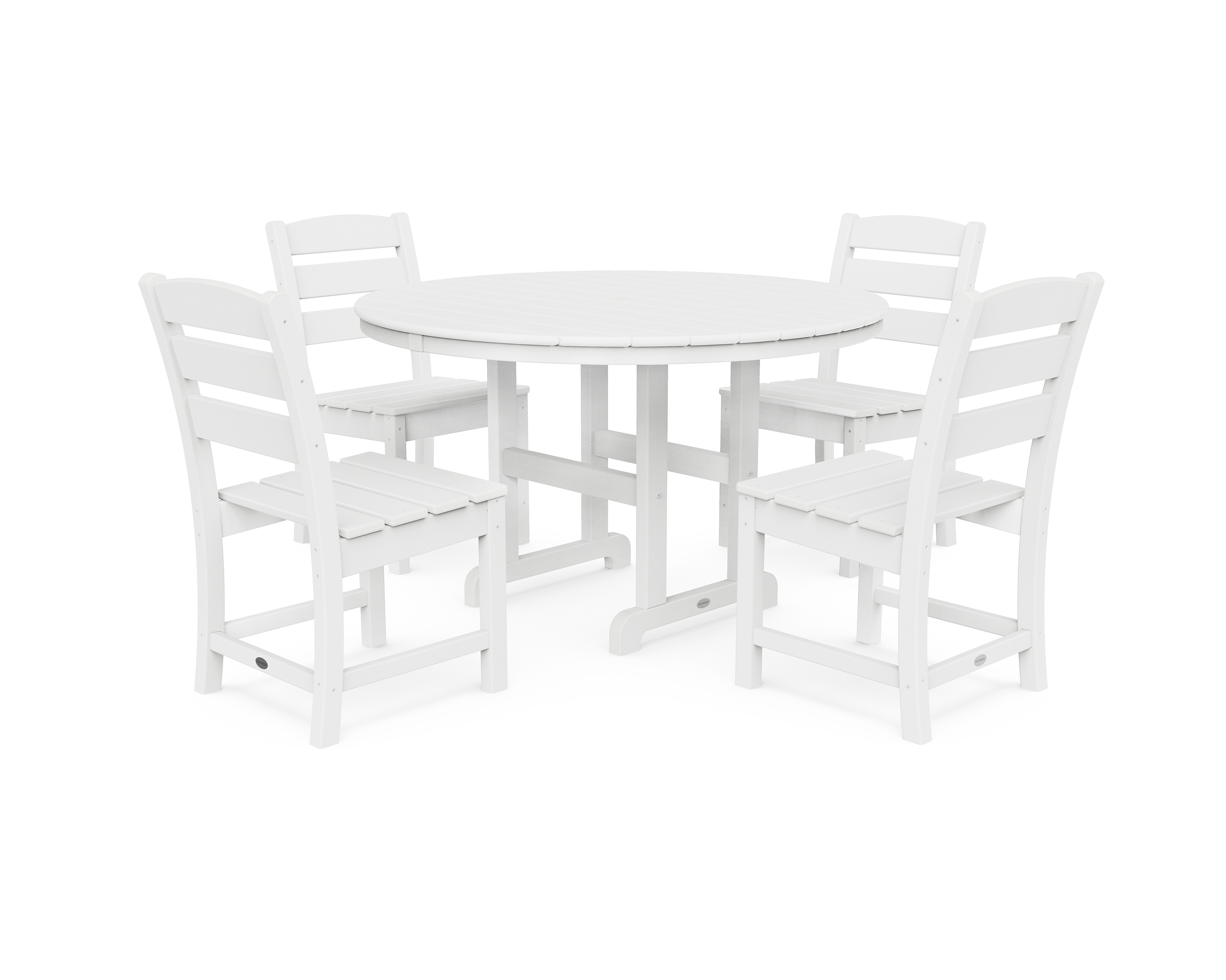 POLYWOOD Lakeside 5-Piece Round Side Chair Dining Set in White - image 1 of 1