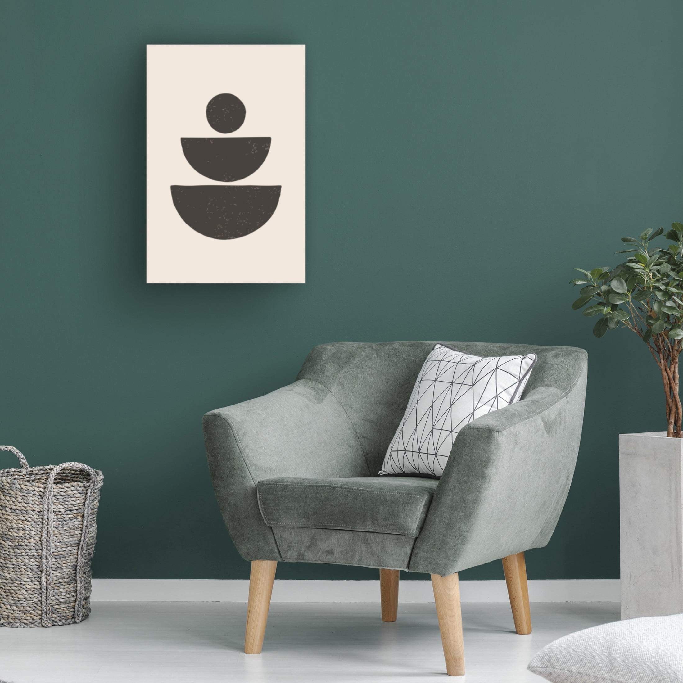 Trademark Fine Art jay stanley Black Abstract Shapes Series 1 Canvas Wall Art
