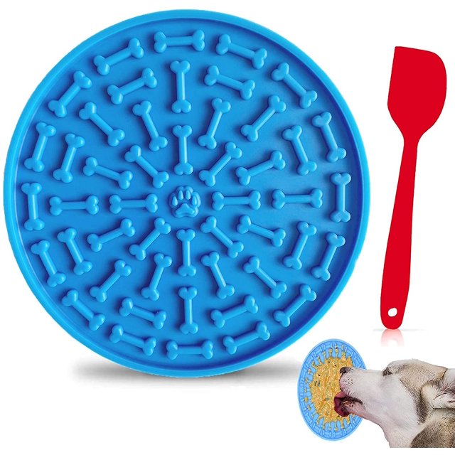 Alfombrilla para lamer para perros, Alfombrilla para lamer para perros Almohadilla para lamer Alfombrilla para lamer Comedero lento con espátula para perros y gatos, Almohadilla de aseo para bañar Ent Afortunado Sencillez