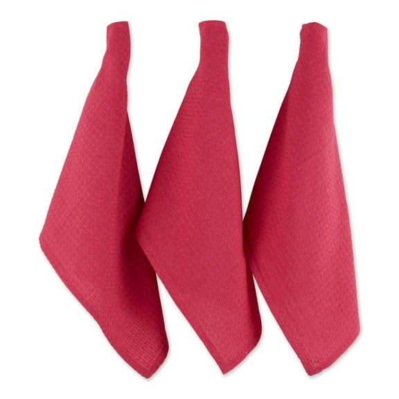 Pink Recycled Cotton Waffle Dishtowel (Set of 6)