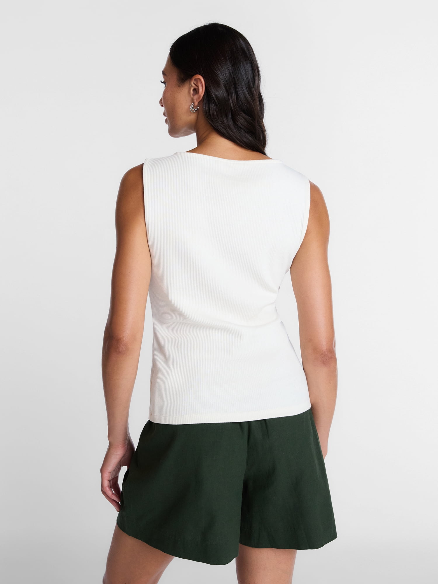 Time and Tru Women's Button Front Tank Top, Size XS-XXXL