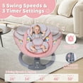 thumbnail image 4 of Baby Swing,HDJ Baby Swing for Infants,Portable Electric Baby Rocker with 5 Sway Speed,10 Preset Songs,Remote Control,Bluetooth Music,Pink, 4 of 14