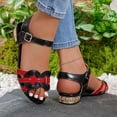 thumbnail image 4 of Xucatan Women's Color Block Heeled Sandals, Knotted Toe Strap Mules with Adjustable Buckle, Round Toe Low Heel Casual Shoes, Versatile Spring Summer Party Footwear Gift, 4 of 9