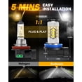 thumbnail image 2 of Bombillas LED para Faros Antiniebla Auxbeam H11/H8/H9 50W 6500K 8000LM 12V, 2 of 8