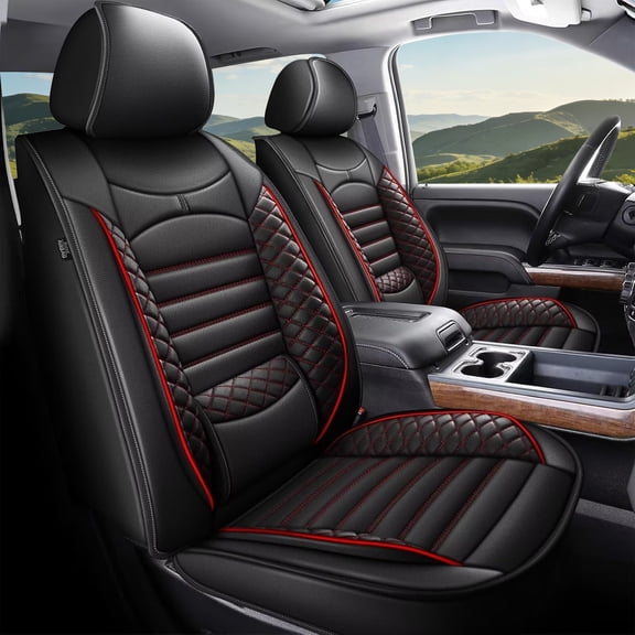 Full Set Seat Covers Custom Fit for 2019-2026 Chevrolet Silverado GMC Sierra 1500 2500HD 3500HD Trail Boss Z71 Crew Double Extended Cab Leather Truck Faux Leather Car Seat Covers