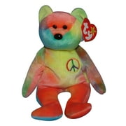 Ty Beanie Baby: Peace the Neon Bear | Stuffed Animal | MWMT