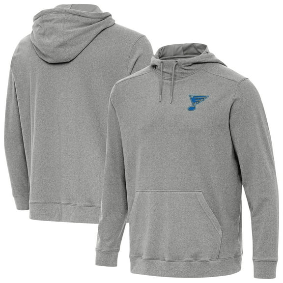Men's Antigua Heather Black St. Louis Blues Cloud Pullover Hoodie