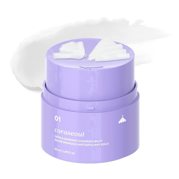 caraseoul Gentle Grinding Cleansing Balm Makeup Remover with BHA Salicylic Acid & Bakuchiol, Vegan, Non-Greasy Texture, Cleansing Oil Travel Size, Korean Skin Care, For All Skin Type (50ml)