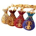 thumbnail image 1 of Dollar Symbol Shape Keychain Keyring Sparkling Crystal Rhinestones Key Chain Creative Gifts Accessories, 1 of 5