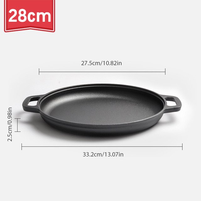 Cast Iron Frying Pan Non-stick pan Pizza Egg Pancake Pot Vegetable Steak Skillet Home Kitchen Flat Pan Omelette Outdoor Cookware,1pc
