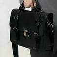 thumbnail image 2 of Fgnfyis School Backpack Student Autumn Winter Buckle Mailman College Style Commuting Briefcase Crossbody Kids Backpack Black, 2 of 4
