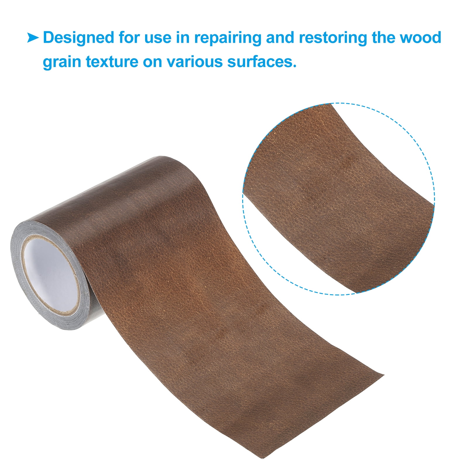 Unique Bargains Leather Repair Tape Self Adhesive Realistic Leather Patch Brown