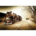 thumbnail image 2 of ABPHOTO 7x5t Photography Backdrop Locomotive Retro Vintage Old Train Railroad Tracks Trees Nature Ric Spring Travel Photo Background Backdrops, 2 of 4