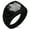 Black, variant on Stainless Steel Taira Ageha Samurai Crest Chevron Pattern Biker Style Polished Ring