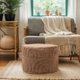 thumbnail image 6 of Round Ottoman Pouf Ottoman Foot Stool Seat Faux Fur Bean Bag Foot Rest Floor Chair Leg Rest for Living Room, Bedroom or Wedding Gifts 20x20x14 Inches (Coffee), 6 of 18