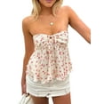 thumbnail image 1 of Gupgi Floral Tube Tops for Women Drawstring Bandeau Vest Summer Strapless Backless Tops, 1 of 9