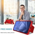 thumbnail image 6 of ELEHOLD Case for Google Pixel 9/9 Pro, Shockproof Full Body Case Built in Slide Camera Lens Cover & Invisible Kickstand,Red, 6 of 11