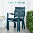 thumbnail image 5 of Best Choice Products 3-Piece Stackable Patio Bistro Set, Outdoor Chat Furniture w/ 2 Chairs, Table - Peacock Blue, 5 of 8